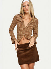 Araceli Corduroy Mini Skirt Brown