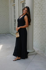 Greer Smocked Maxi Dress-Black