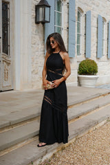 Lisa Halter Maxi Dress-Black