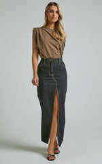 Nalfie Top - Asymmetrical Top in Mocha