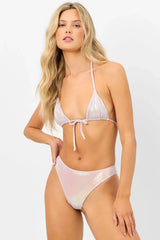 Jane Iridescent High Waist Bikini Bottom - Gilded Angel