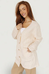 Alberta Cable Knit Cardigan | Cream