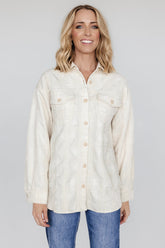 Joanna Plaid Shacket | Cream + Natural