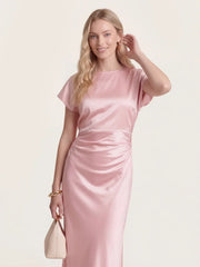 Captivating Presence Satin Cowl Back Maxi Dress