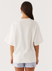 Born To Have Fun Oversized Tee - White