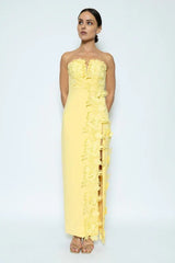 Éloise Floral Appliqué Column Maxi Dress