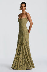 Aveline | Elegant Lace Corset Maxi Dress - Glamorous Evening Gown