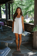 Clara Babydoll Swing Mini Dress-White