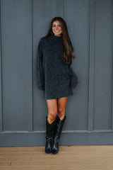 Holland Sweater Dress-Black