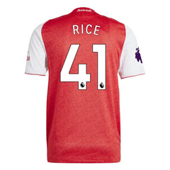 Adidas Declan Rice Arsenal Fc Authentic Home Jersey 25/26 W/ Epl Patch (Better Scarlet/White