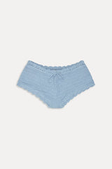 Genevieve Crochet Boy Shorts - Blue Jay