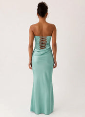 Adara Corset Maxi Dress Blue