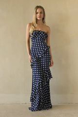 Jana Polka Dot Ruffle Maxi Dress