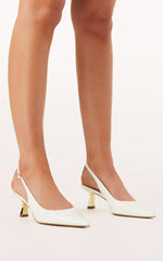 Billini - Anaya Heels in White Shine Gold