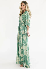 Kalea Maxi Dress | Green + Off White