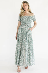 Payton Off Shoulder Maxi Dress | Dusty Sage