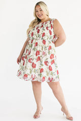 Clémence Smocked Short Dress | Rose Floral