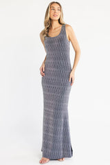 Desi Shimmer Gown | Black + Silver