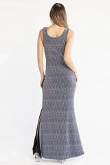 Desi Shimmer Gown | Black + Silver