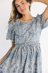 Margot Eyelet Midi Dress | Slate