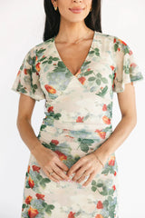 Amara Mesh Dress | Cream Multi Floral