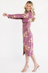 Valeria Midi Dress | Dusty Orchid + Gold