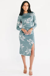 Valeria Midi Dress | Vintage Teal + Silver