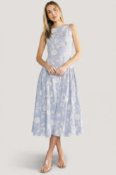 Shea Embroidered Dress | Blue