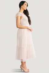Elowyn Lace Top Midi Dress | Natural