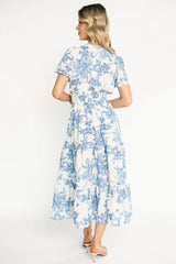 Holland Dress | Off White + Blue