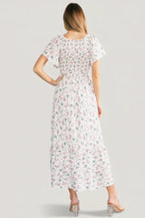 Joanie Smocked Dress | Cream Multi Floral