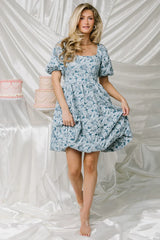 Enchanted Jacquard Dress | Dusty Blue