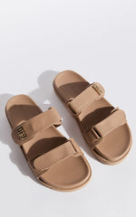 Billini - Amylee Slides with Hardware Detail in Light Cashew