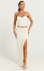 Christina Top - Crochet Bustier Corset Top in Cream