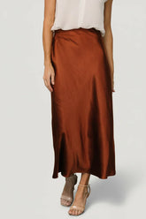 Celeste Satin Midi Skirt | Spice