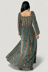Aurora Velvet Maxi Dress | Jade + Bronze Floral