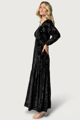 Vienna Velvet Maxi Dress | Black