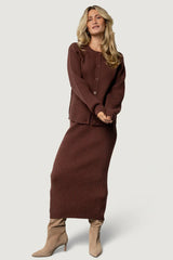 Blair Rib Knit Skirt | Mahogany
