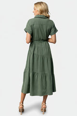 Logan Button Up Dress | Green