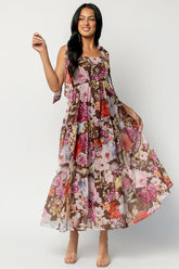Anita Maxi Dress | Brown Multi Floral