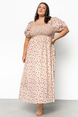 Haddie Smocked Midi Dress | Cream + Rose Floral