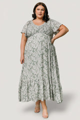 Joanie Smocked Dress | Sage + Off White Floral