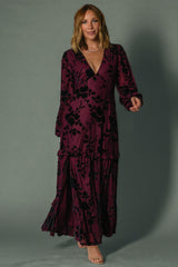 Liana Velvet Embossed Maxi Dress | Mulberry
