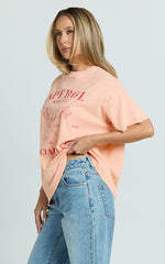 Jessica Top - Aperol Oversized Print Tee in Orange