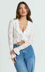 Lioness - Long Nights Long Sleeve Top in Porcelain
