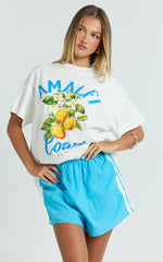 Luna Two Piece Top and Shorts Set - Amalfi T-shirt Set in White
