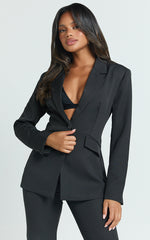 Nola Blazer - Structured Single Breast Blazer in Black