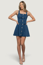 Mason Denim Mini Dress | Medium Wash