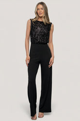 Niya Sequin Jumpsuit | Black