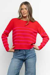 Emmy Sweater | Red + Pink